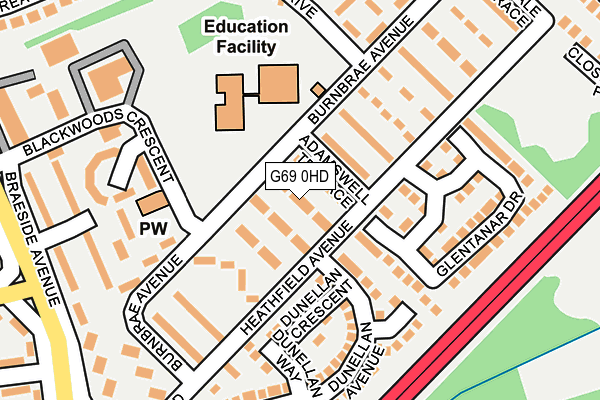 G69 0HD map - OS OpenMap – Local (Ordnance Survey)