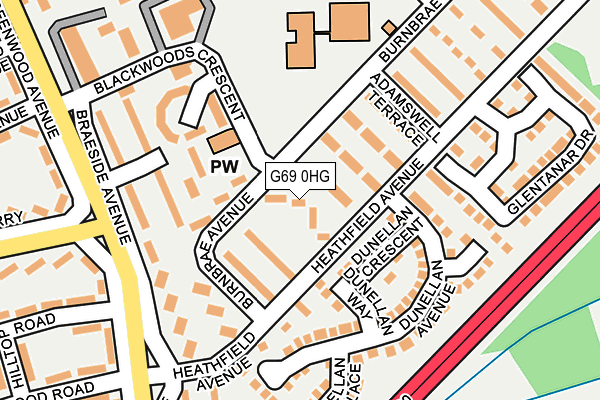 G69 0HG map - OS OpenMap – Local (Ordnance Survey)
