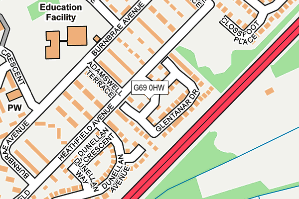 G69 0HW map - OS OpenMap – Local (Ordnance Survey)