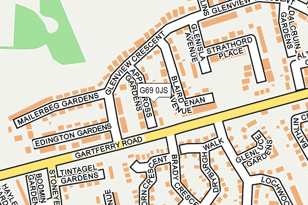 G69 0JS map - OS OpenMap – Local (Ordnance Survey)