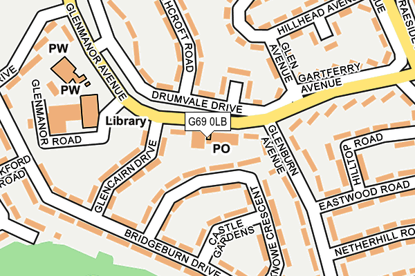G69 0LB map - OS OpenMap – Local (Ordnance Survey)