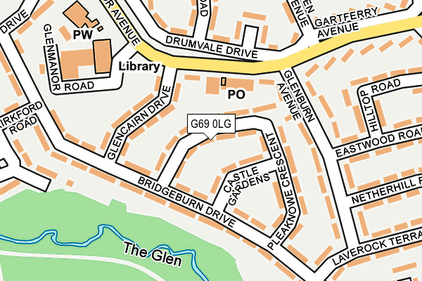 G69 0LG map - OS OpenMap – Local (Ordnance Survey)
