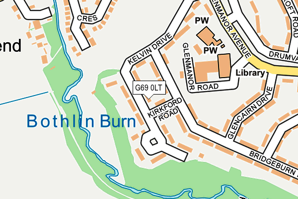 G69 0LT map - OS OpenMap – Local (Ordnance Survey)