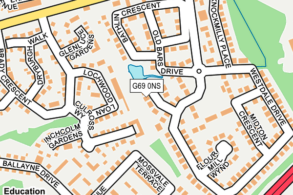 G69 0NS map - OS OpenMap – Local (Ordnance Survey)