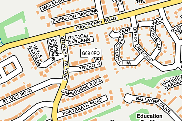 G69 0PQ map - OS OpenMap – Local (Ordnance Survey)