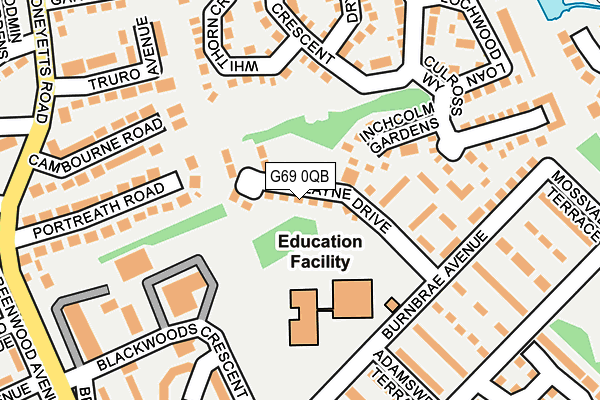 G69 0QB map - OS OpenMap – Local (Ordnance Survey)