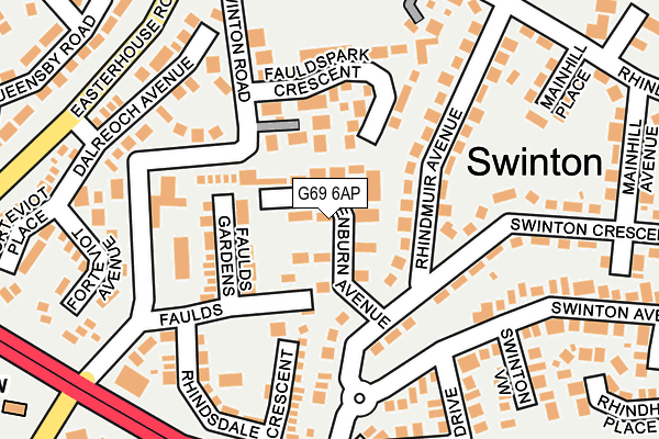 G69 6AP map - OS OpenMap – Local (Ordnance Survey)