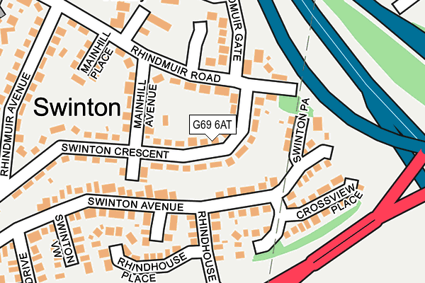 G69 6AT map - OS OpenMap – Local (Ordnance Survey)