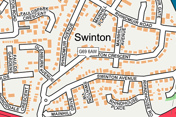 G69 6AW map - OS OpenMap – Local (Ordnance Survey)