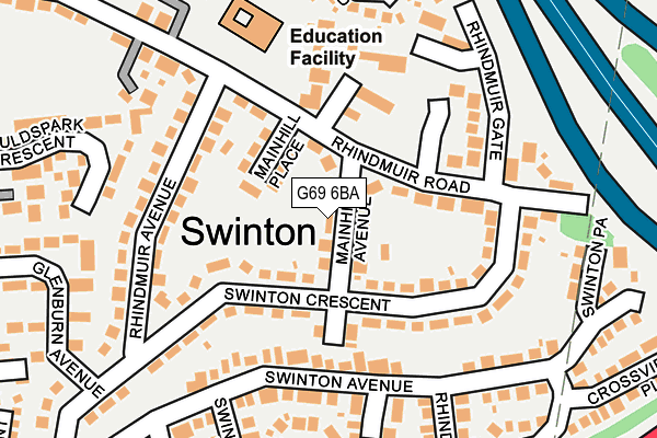 G69 6BA map - OS OpenMap – Local (Ordnance Survey)