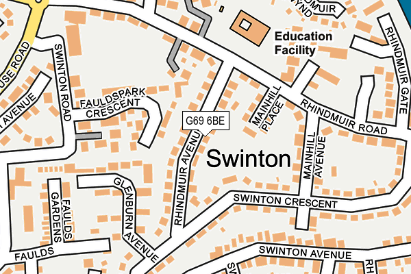 G69 6BE map - OS OpenMap – Local (Ordnance Survey)
