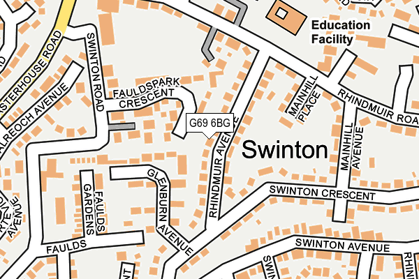 G69 6BG map - OS OpenMap – Local (Ordnance Survey)