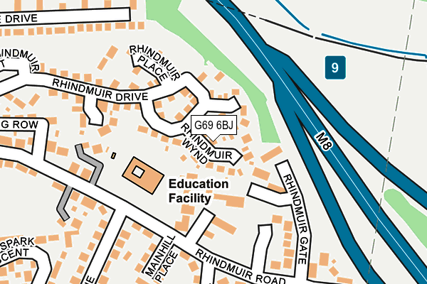 G69 6BJ map - OS OpenMap – Local (Ordnance Survey)