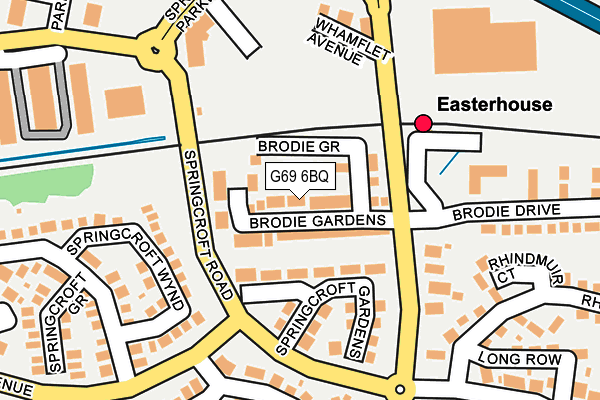 G69 6BQ map - OS OpenMap – Local (Ordnance Survey)