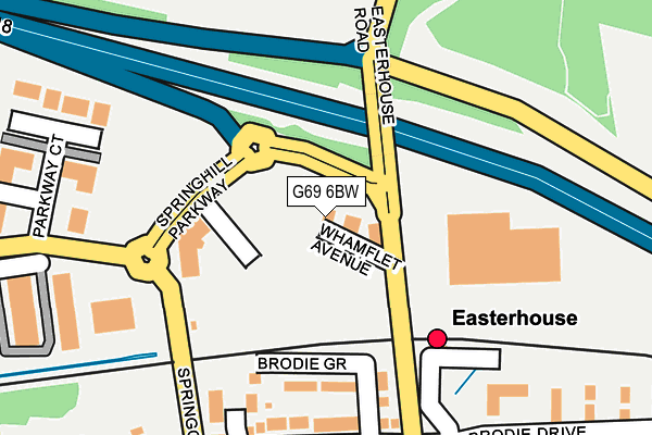 G69 6BW map - OS OpenMap – Local (Ordnance Survey)