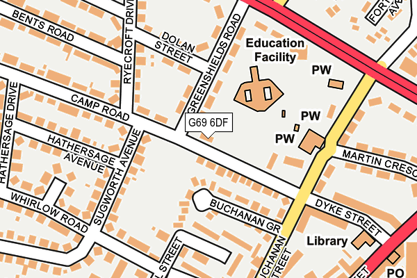 G69 6DF map - OS OpenMap – Local (Ordnance Survey)