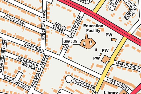 G69 6DG map - OS OpenMap – Local (Ordnance Survey)