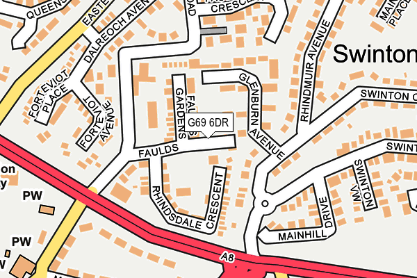 G69 6DR map - OS OpenMap – Local (Ordnance Survey)