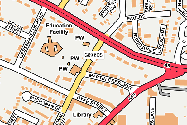 G69 6DS map - OS OpenMap – Local (Ordnance Survey)