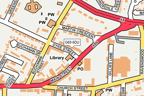 G69 6DU map - OS OpenMap – Local (Ordnance Survey)