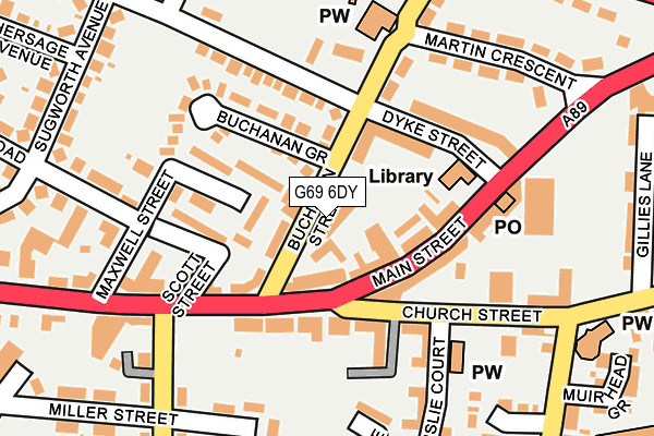 G69 6DY map - OS OpenMap – Local (Ordnance Survey)