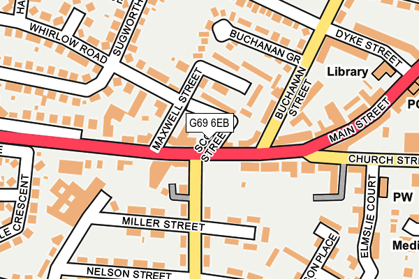 G69 6EB map - OS OpenMap – Local (Ordnance Survey)