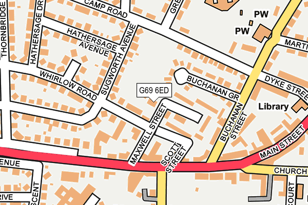G69 6ED map - OS OpenMap – Local (Ordnance Survey)