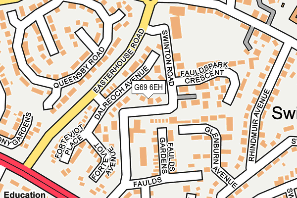 G69 6EH map - OS OpenMap – Local (Ordnance Survey)