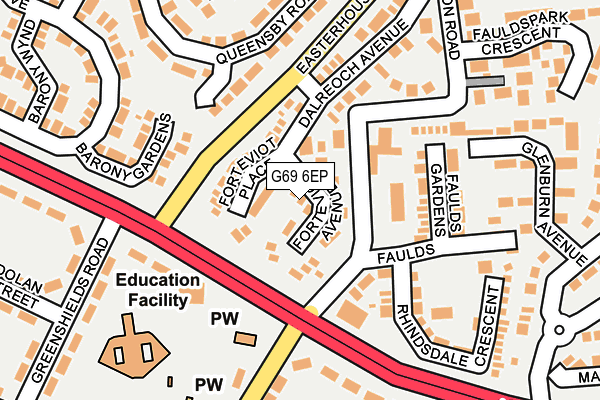 G69 6EP map - OS OpenMap – Local (Ordnance Survey)