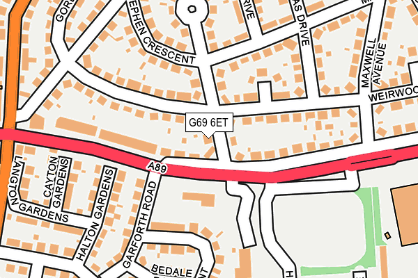 G69 6ET map - OS OpenMap – Local (Ordnance Survey)