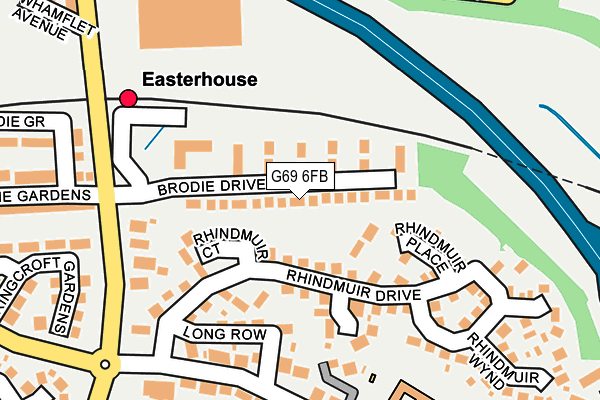 G69 6FB map - OS OpenMap – Local (Ordnance Survey)