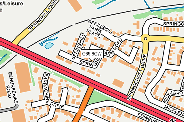 G69 6GW map - OS OpenMap – Local (Ordnance Survey)