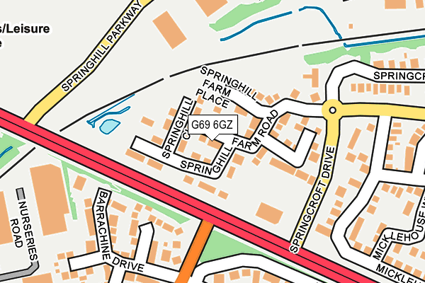 G69 6GZ map - OS OpenMap – Local (Ordnance Survey)