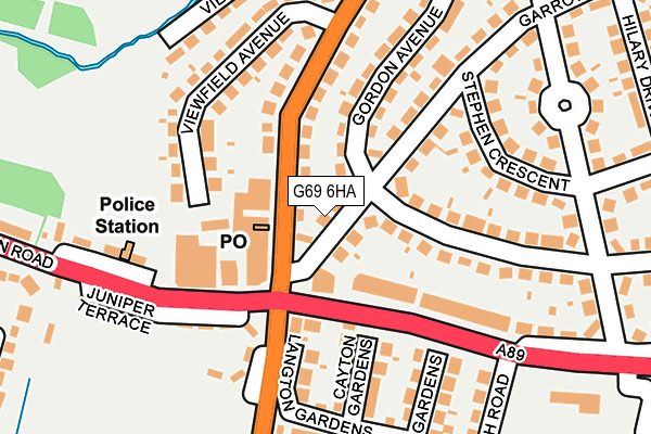 G69 6HA map - OS OpenMap – Local (Ordnance Survey)