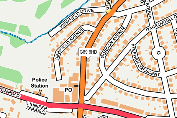 G69 6HD map - OS OpenMap – Local (Ordnance Survey)