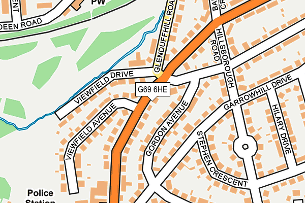 G69 6HE map - OS OpenMap – Local (Ordnance Survey)