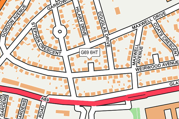 G69 6HT map - OS OpenMap – Local (Ordnance Survey)