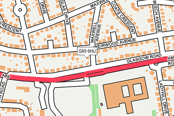 G69 6HU map - OS OpenMap – Local (Ordnance Survey)
