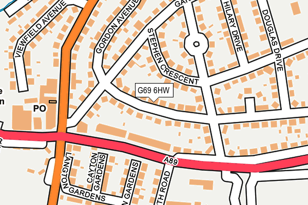 G69 6HW map - OS OpenMap – Local (Ordnance Survey)