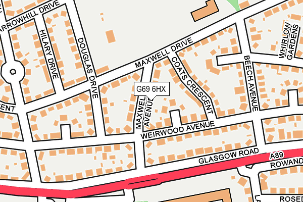 G69 6HX map - OS OpenMap – Local (Ordnance Survey)