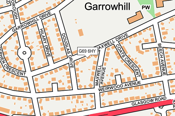 G69 6HY map - OS OpenMap – Local (Ordnance Survey)