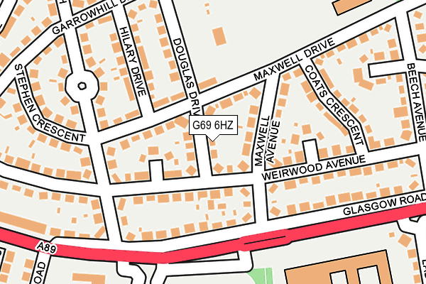 G69 6HZ map - OS OpenMap – Local (Ordnance Survey)