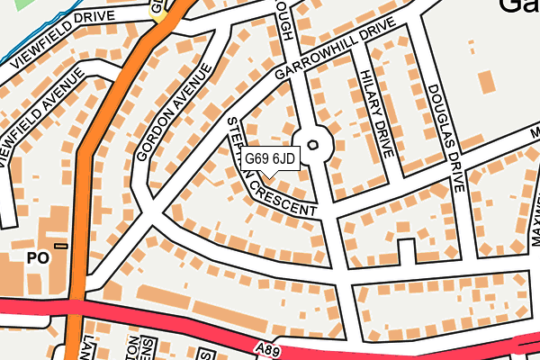 G69 6JD map - OS OpenMap – Local (Ordnance Survey)