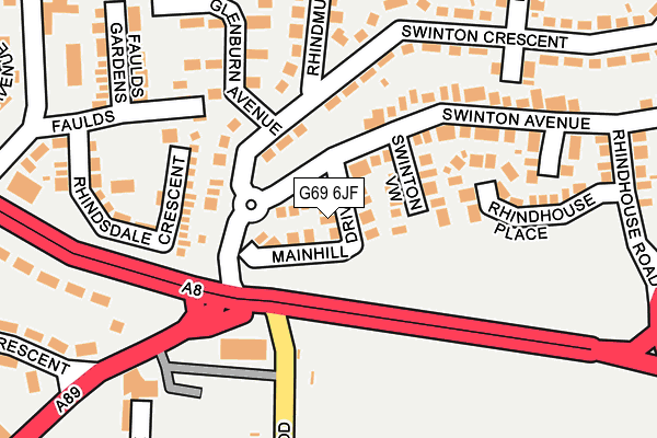 G69 6JF map - OS OpenMap – Local (Ordnance Survey)