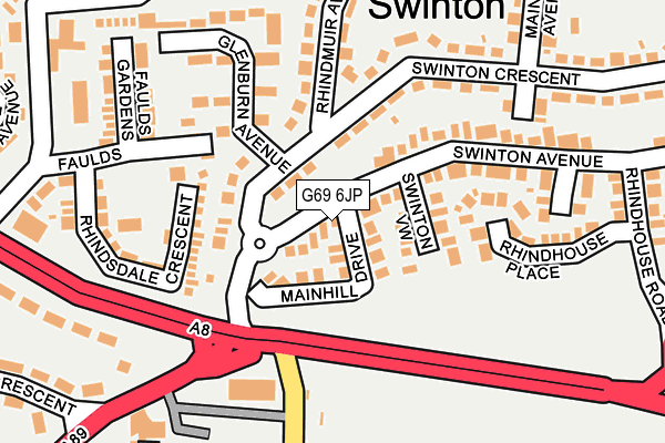 G69 6JP map - OS OpenMap – Local (Ordnance Survey)