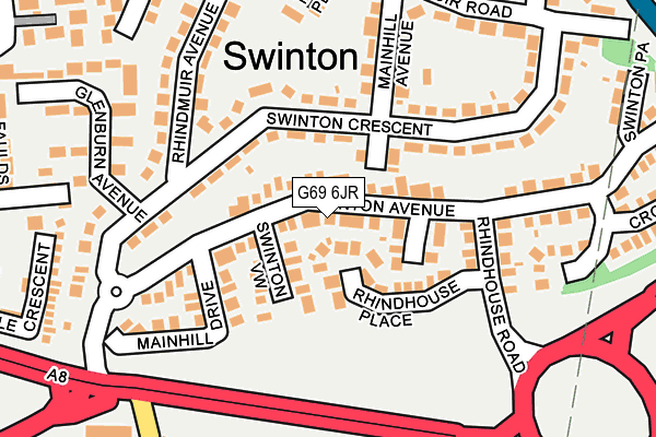 G69 6JR map - OS OpenMap – Local (Ordnance Survey)