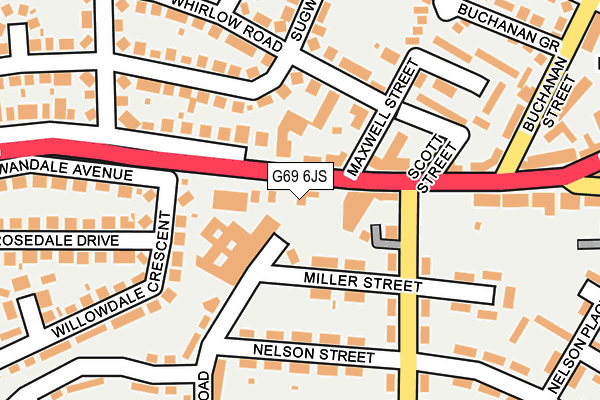 G69 6JS map - OS OpenMap – Local (Ordnance Survey)