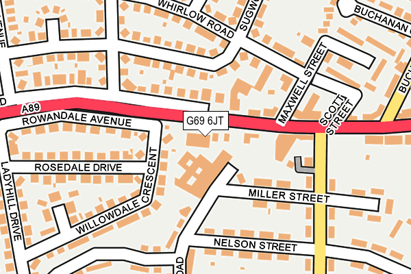 G69 6JT map - OS OpenMap – Local (Ordnance Survey)