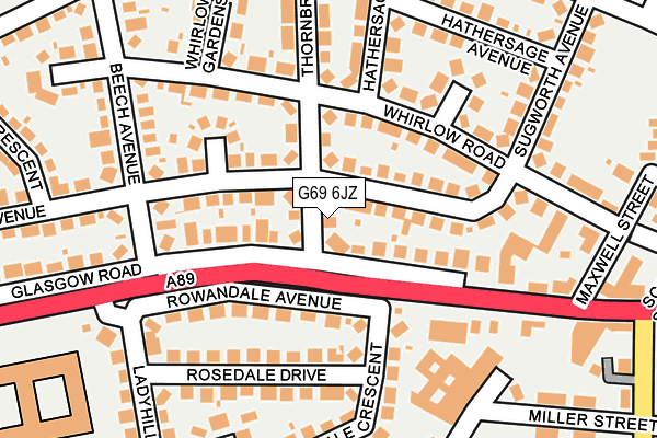 G69 6JZ map - OS OpenMap – Local (Ordnance Survey)