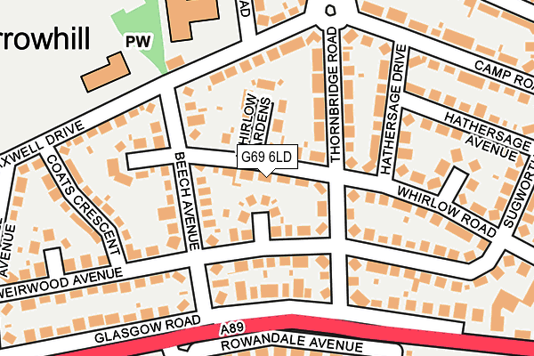 G69 6LD map - OS OpenMap – Local (Ordnance Survey)